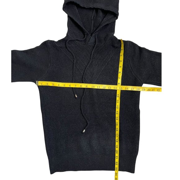 S. Christina 100% Cashmere Knit Hoodie Sweater S/M Gray or Black Soft Pullover - Picture 6 of 12